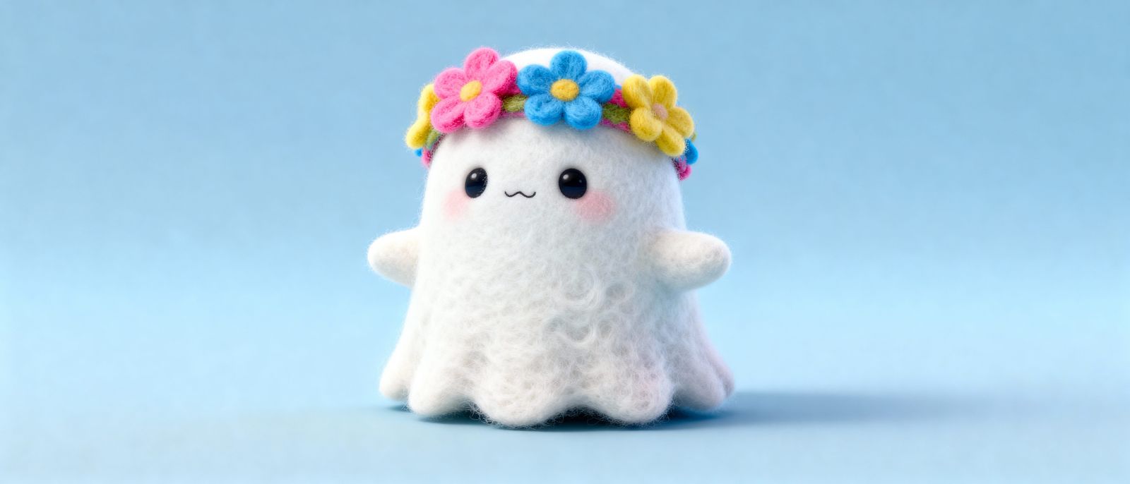 Cute 3D Ghost Sticker with Flower Headband