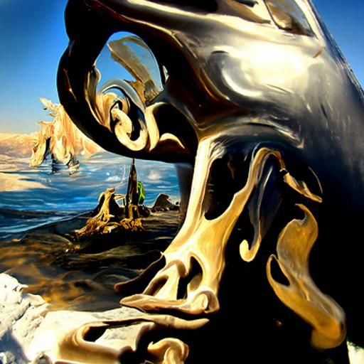 Surreal Galaxy Hands: A Dali-esque Oil Painting