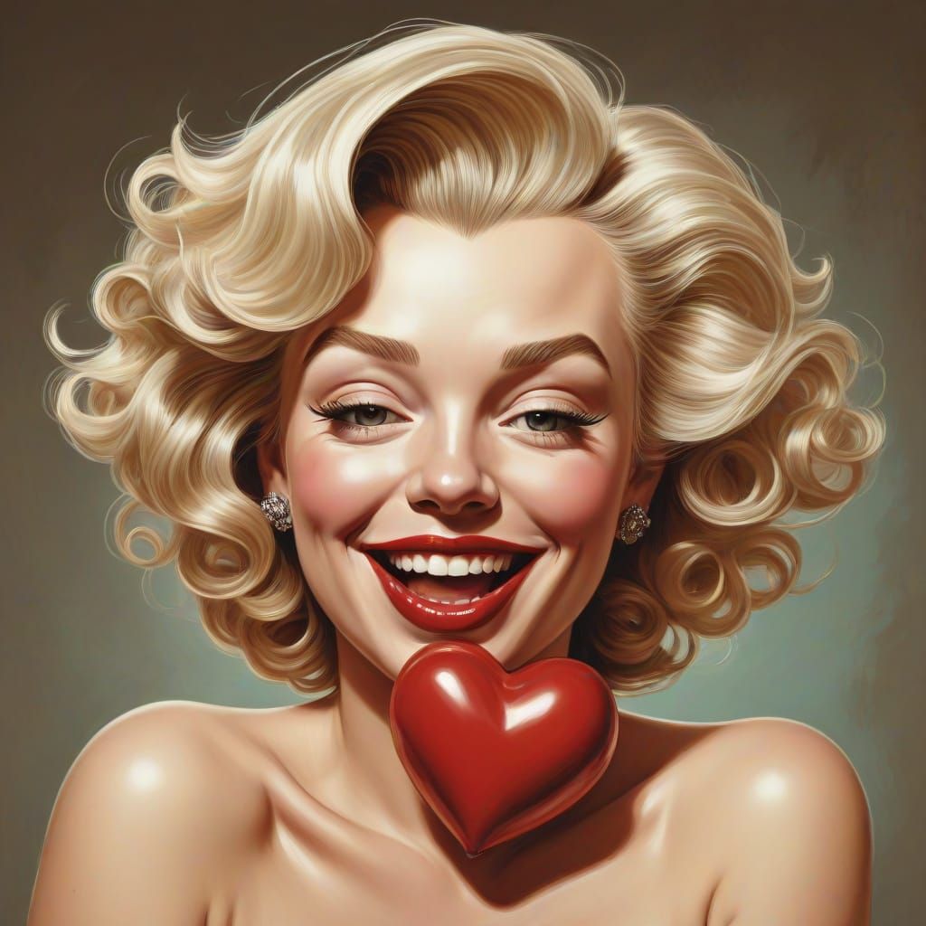 Marylin Monroe Caricature in Decadent Salon