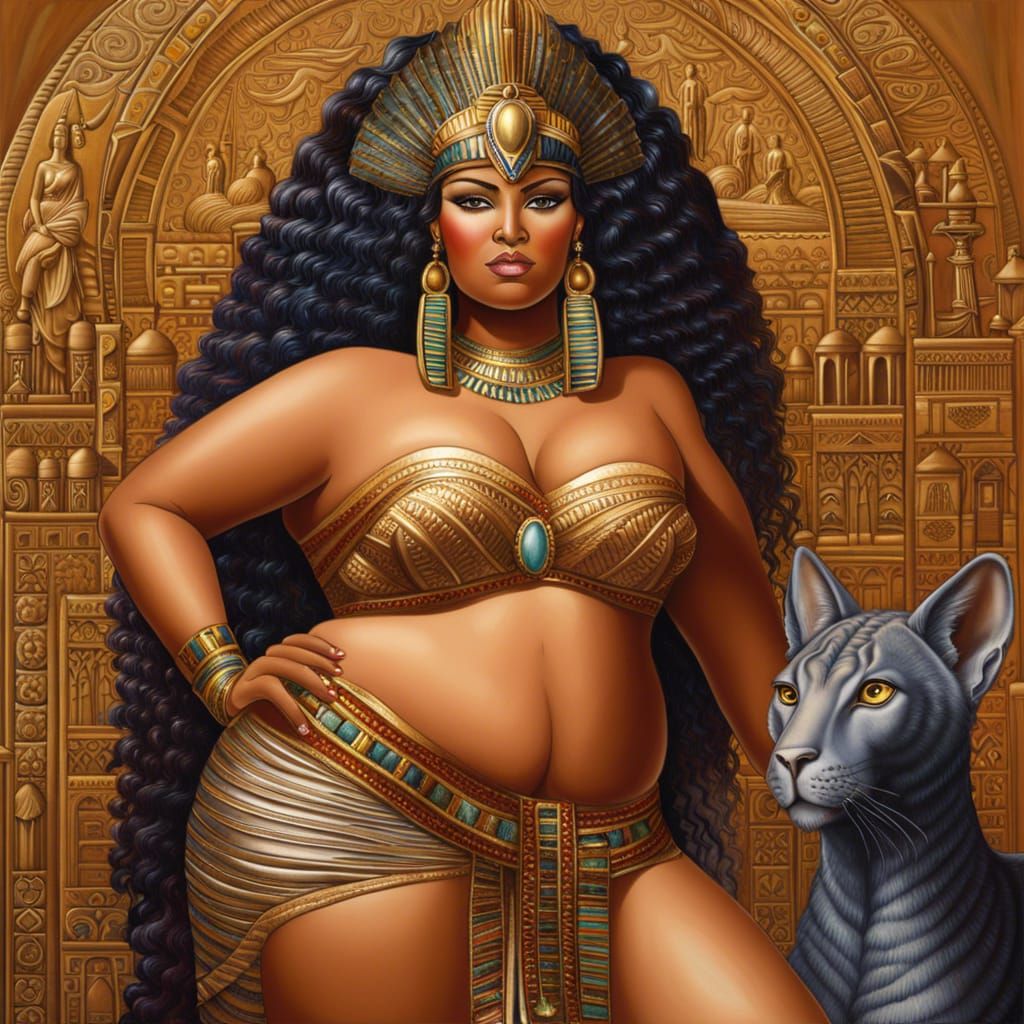 Sensuous Egyptian Woman in Hyperrealistic Digital Art