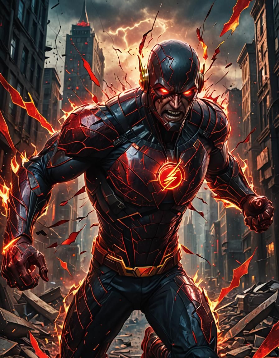 Stained Glass: The Flash Unleashes Red Energy