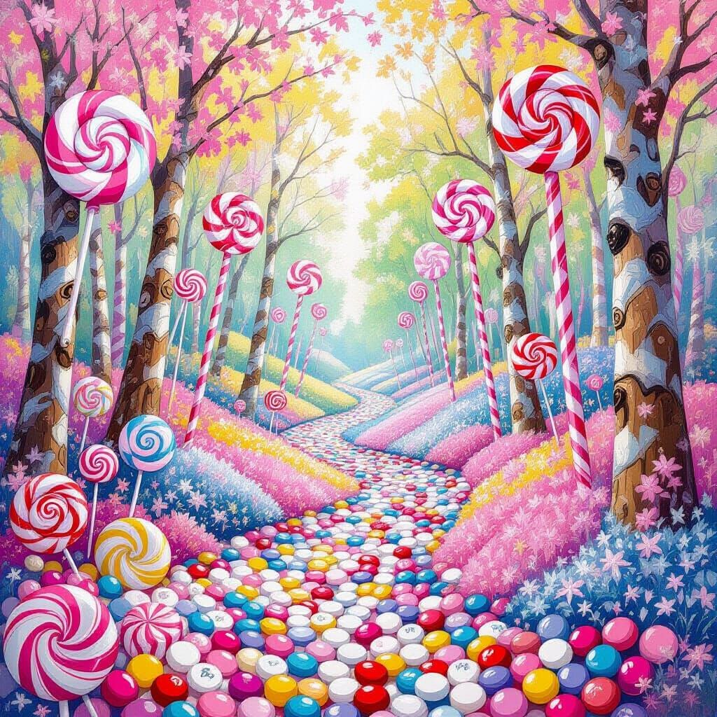 Pastel Lollipop Forest Candyland Wonderland