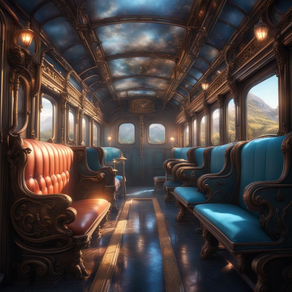 Glass Train in Dreamscape: Fantasy Concept Art