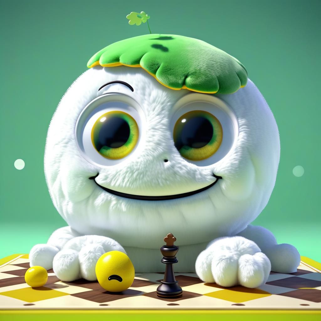 Tea Mr. Bubble with big cute chibi eyes big smile plush whit...