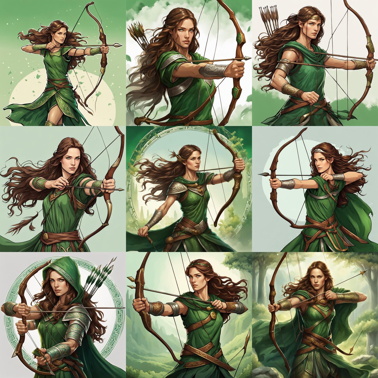 Young Greek Mythological Archer with Bow and Quiver