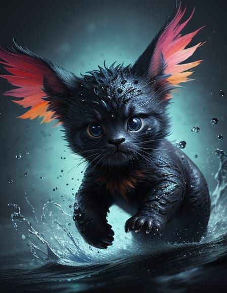 Cute Hyperrealistic Creature Portrait in Vibrant Colors