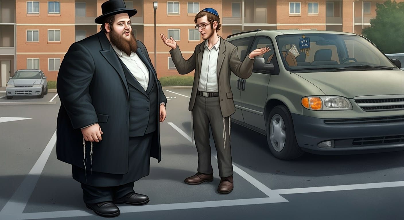 A Hasidic Man Engages with a Modern Orthodox Neighbor in a C...