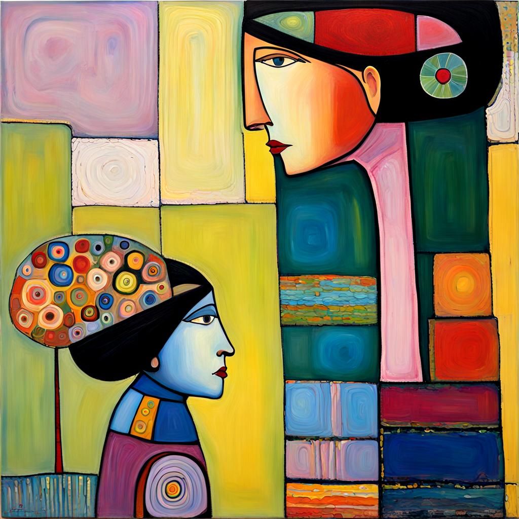 Colorful Expressionist Painting in Neo-Impressionist Style