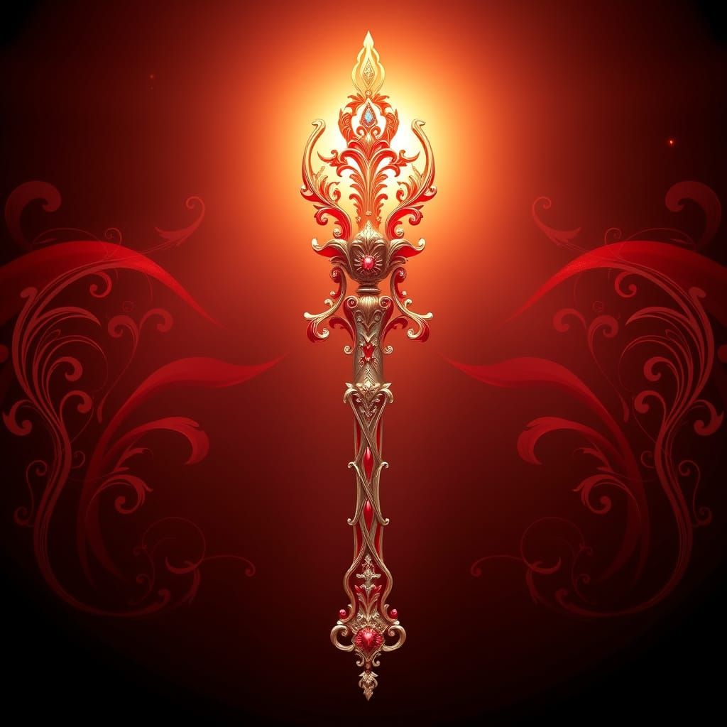 Elegant K-Pop Sceptre Lightstick in Art Nouveau Style
