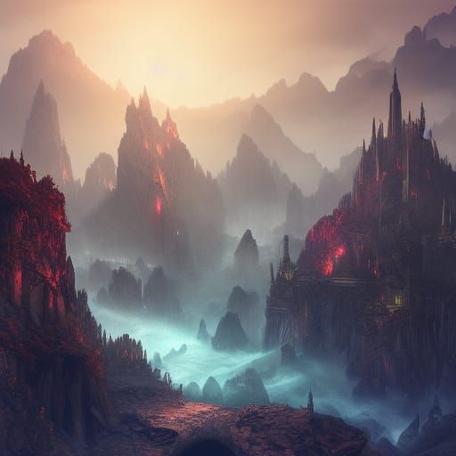 Fantastical September Matte Painting in Deep Color