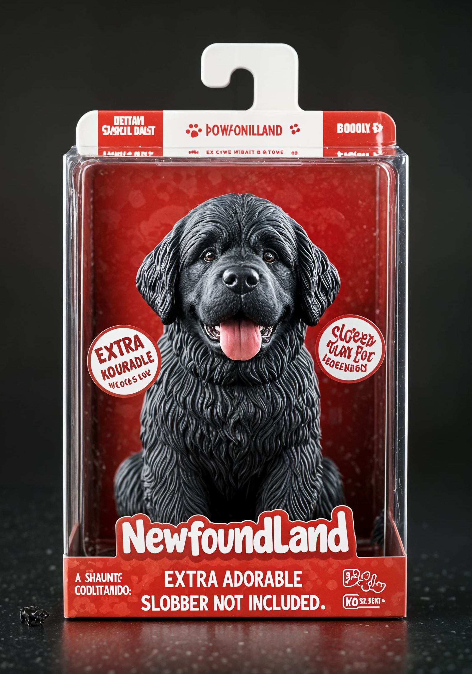 Collectible Plastic Box with Newfoundland Dog Figurine