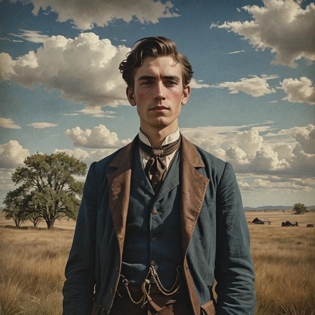 Victorian-Era Portrait of Young Man with Book