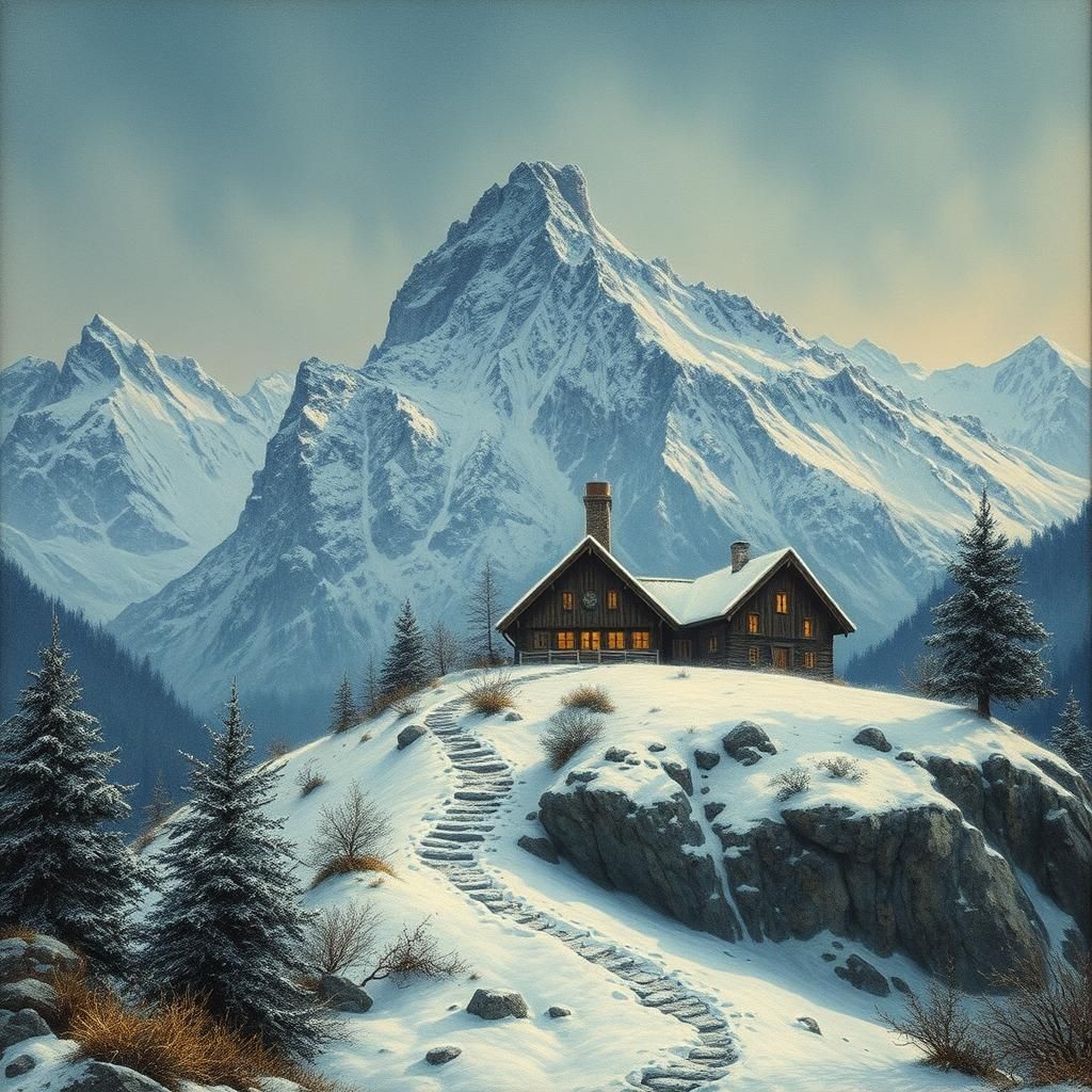 Swiss Mountain Refuge in Alpine Landscape