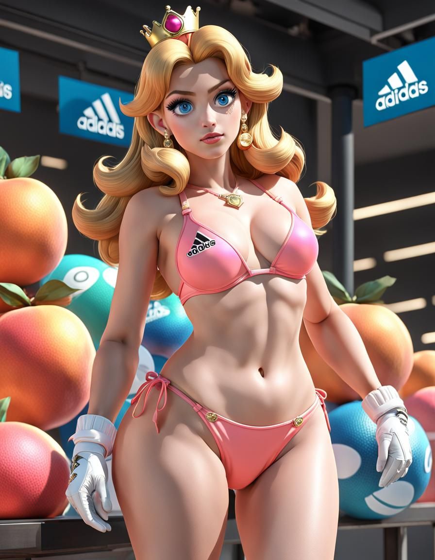 Princess Peach in Micro Bikini: Hyperrealistic 8K Render