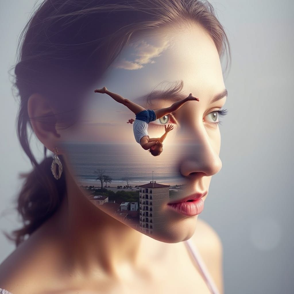 Surreal Seascape Portrait in Photorealistic Style