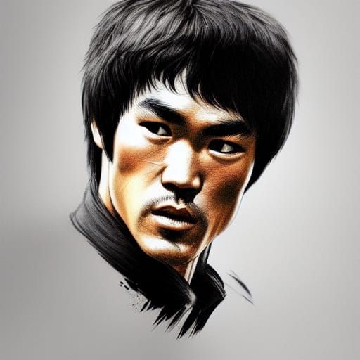 Hyperdetailed Portrait of Bruce Lee