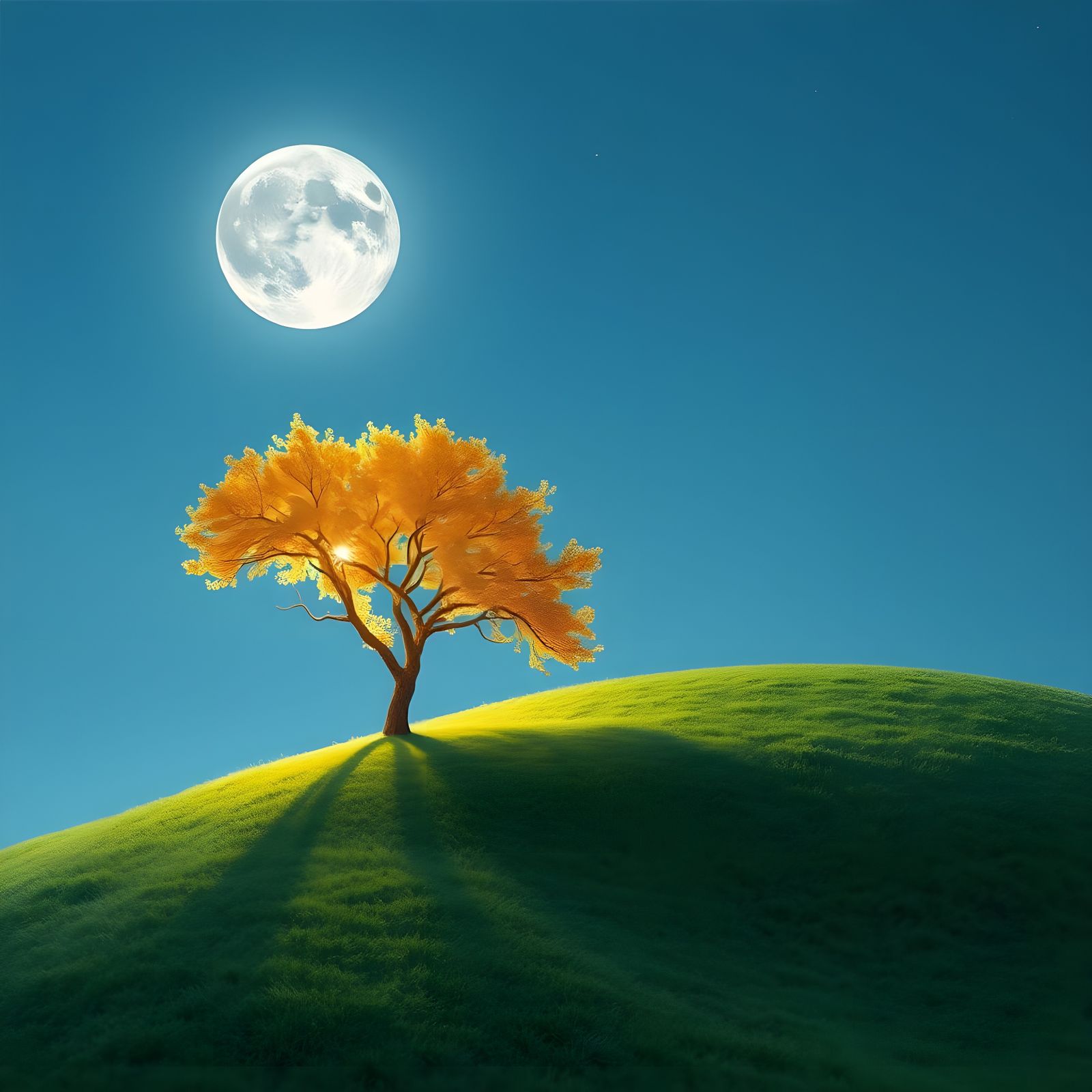 Luminous Dreams: The Moonlit Tree