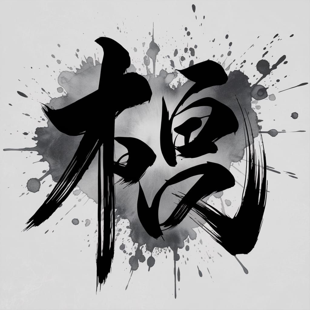 Energetic Ink Splash Abstract: Martial Arts Essence