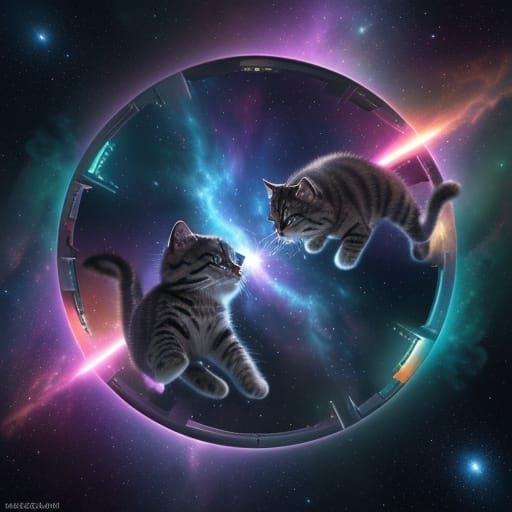 Kittens' Nebula Adventure: A Sci-Fi Flight