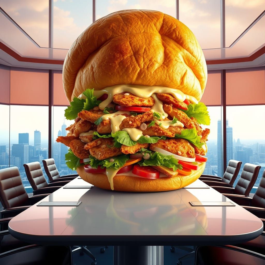 Epic Chicken Shawarma Masterpiece in Modern Meeting Room