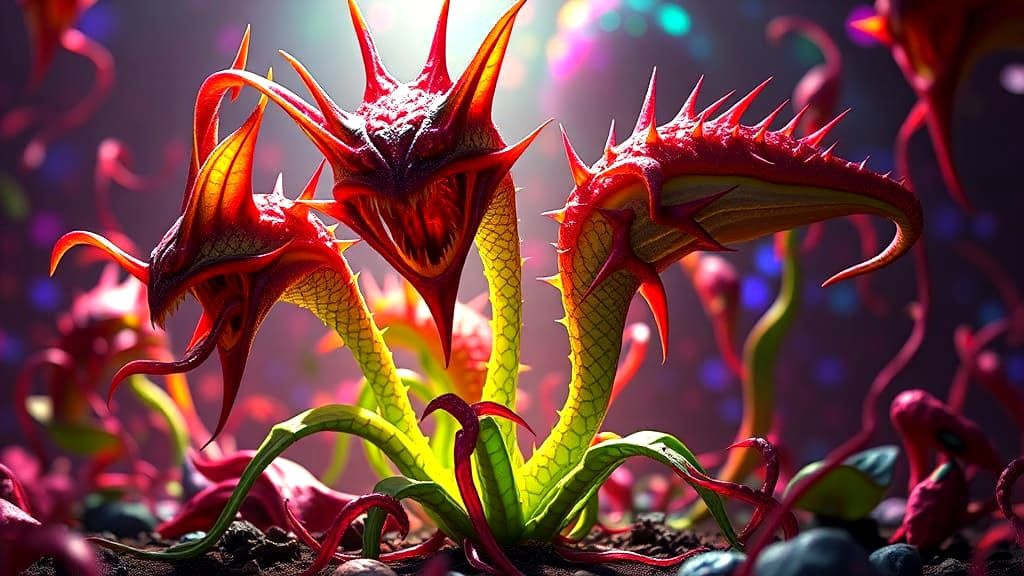 Carnivorous Plants Illustration in Adolfsson Style