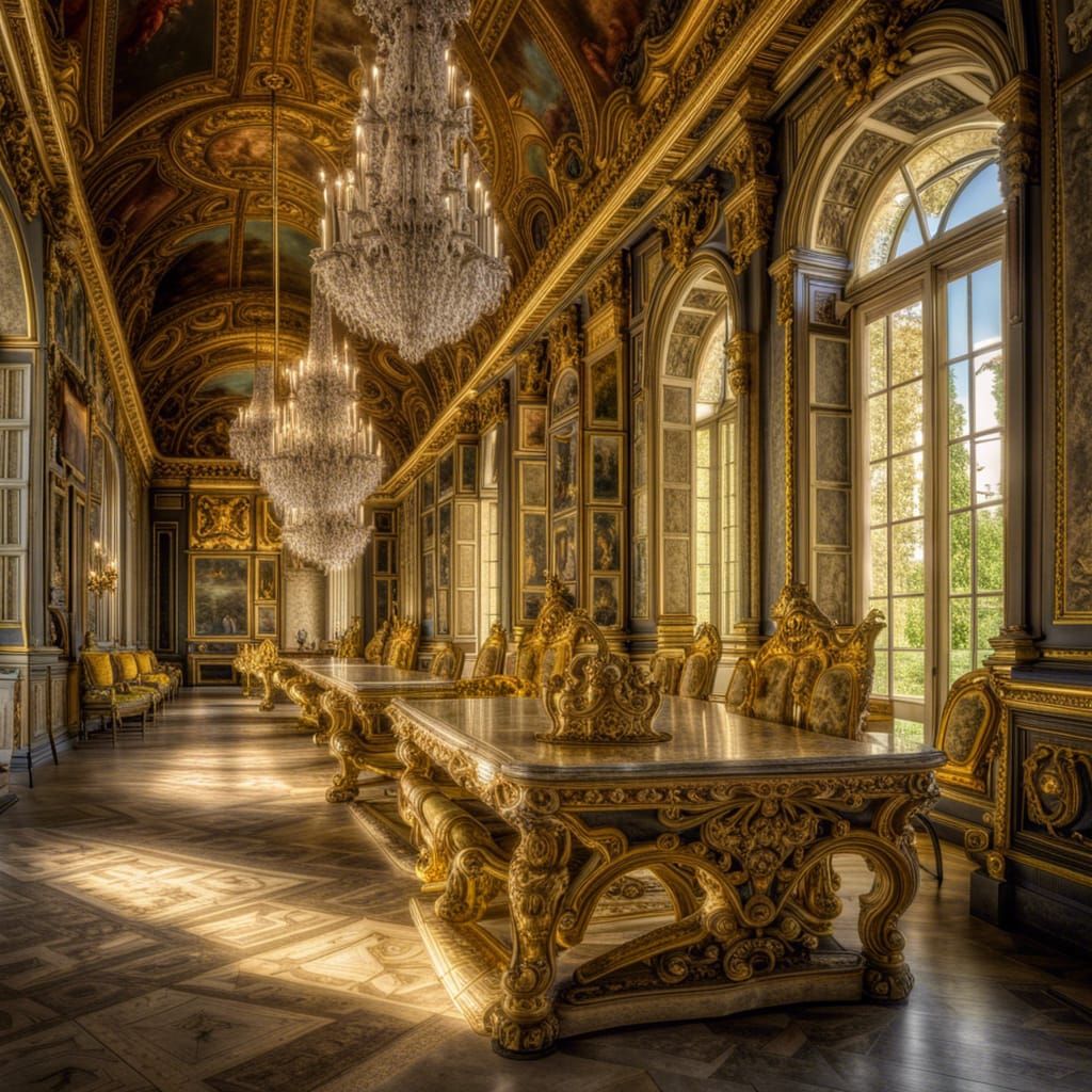 Hyperrealistic Versailles Palace and Gardens