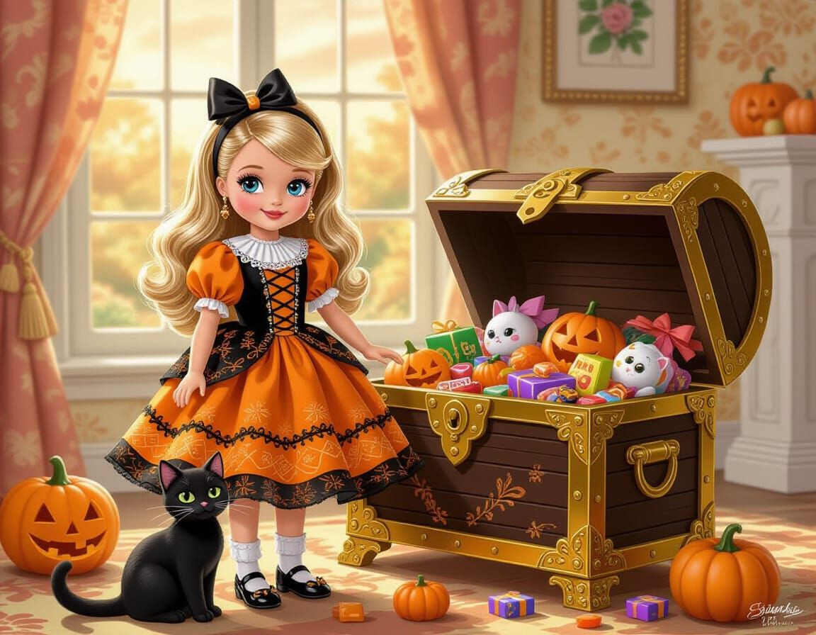 Victorian Barbie's Halloween Gingerbread Treasure