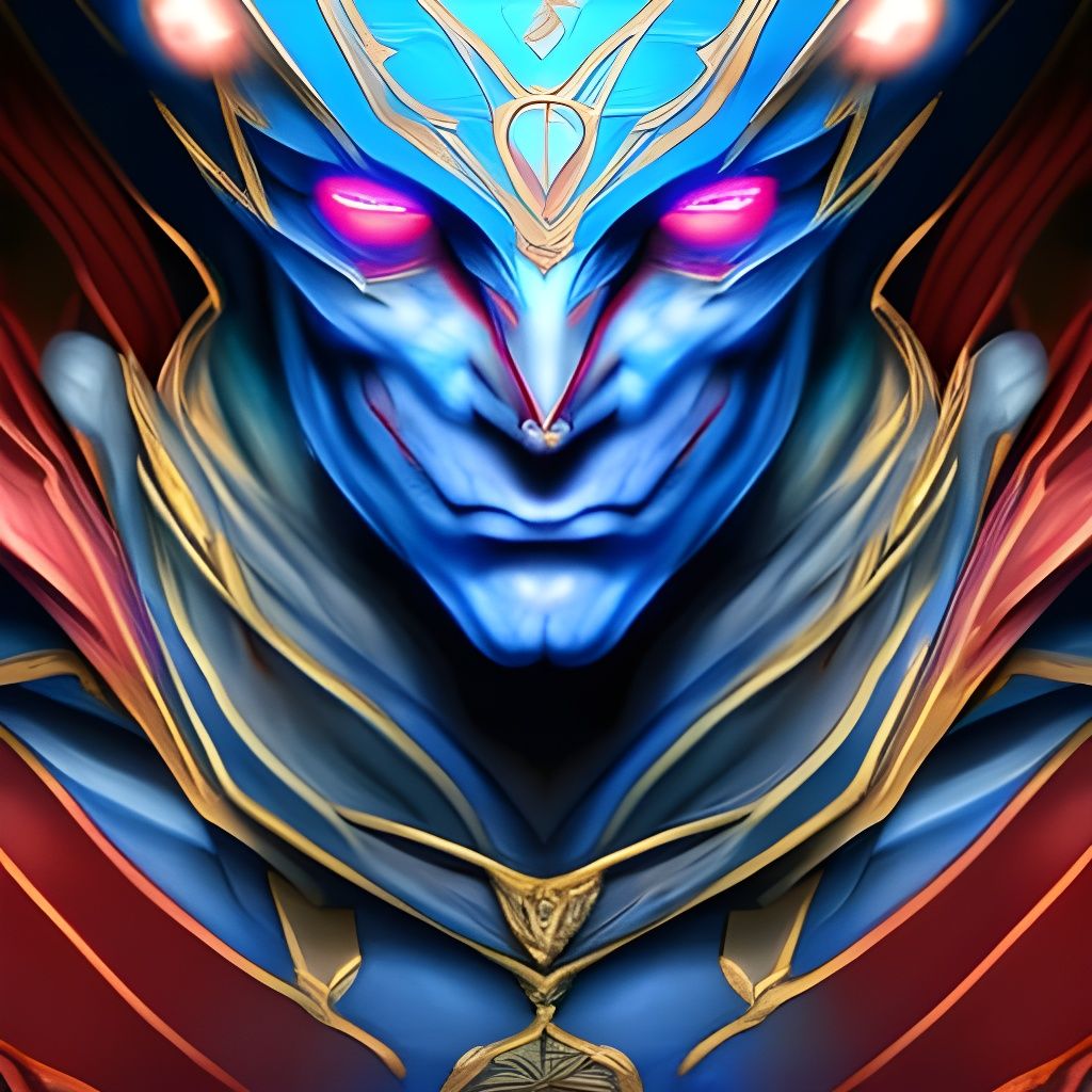 Royal Red Alien Emperor Portrait in Cinematic Style