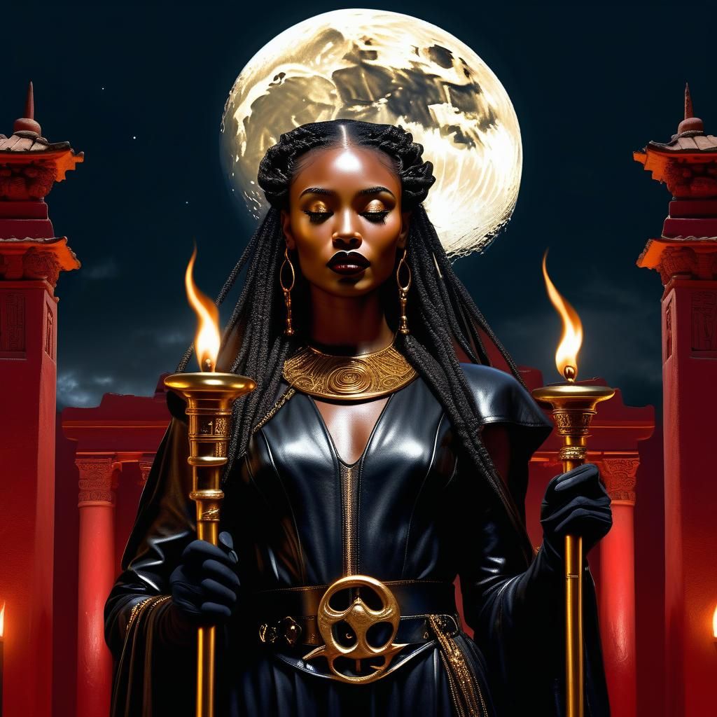 Hecate: Goddess of the Night in Surreal Style