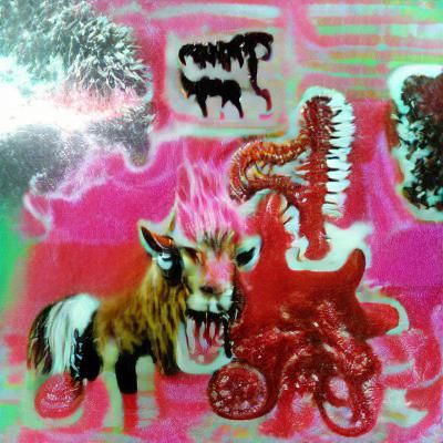 Fiery Hybrid Creature in Punk Metal Style