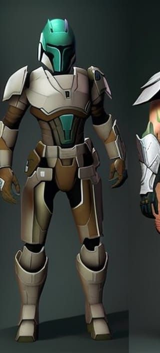 Sci-Fi Marine Armor Concept Art in Hallway