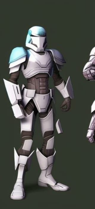 Sci-Fi Marine Armor in Spaceship Hallway