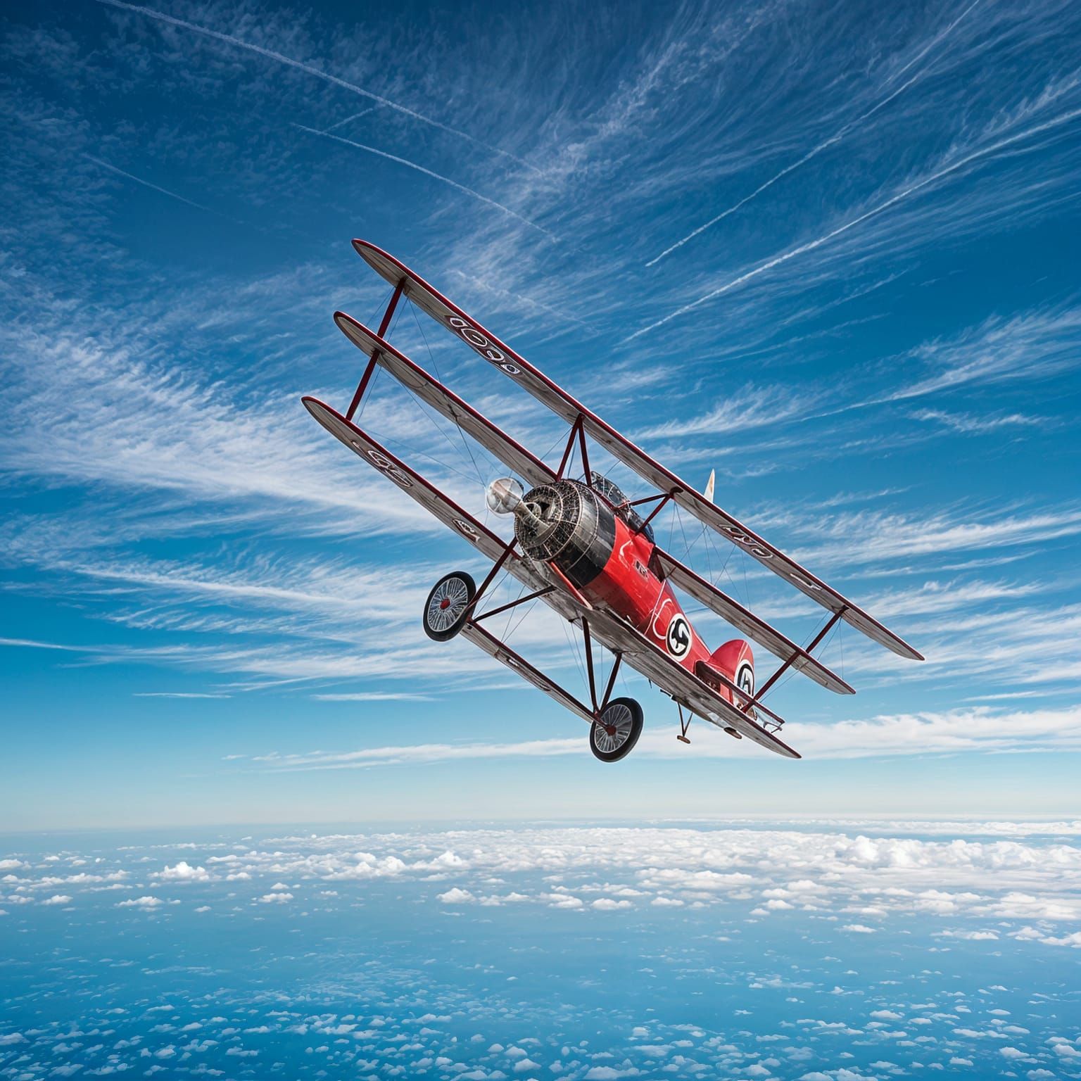 Vintage Aviation in a Blue Skies Canvas
