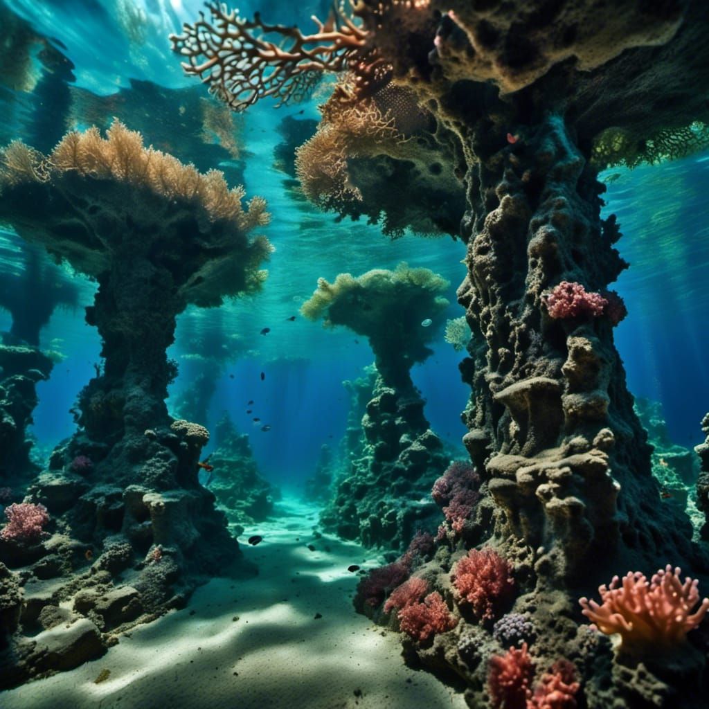 Futuristic Underwater Coral Metropolis