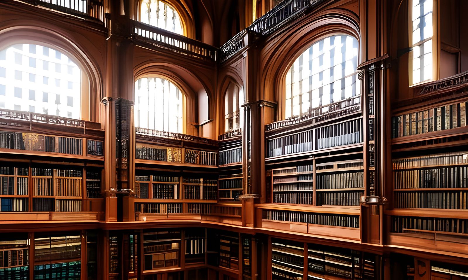 Majestic Library Interior in Steampunk Style