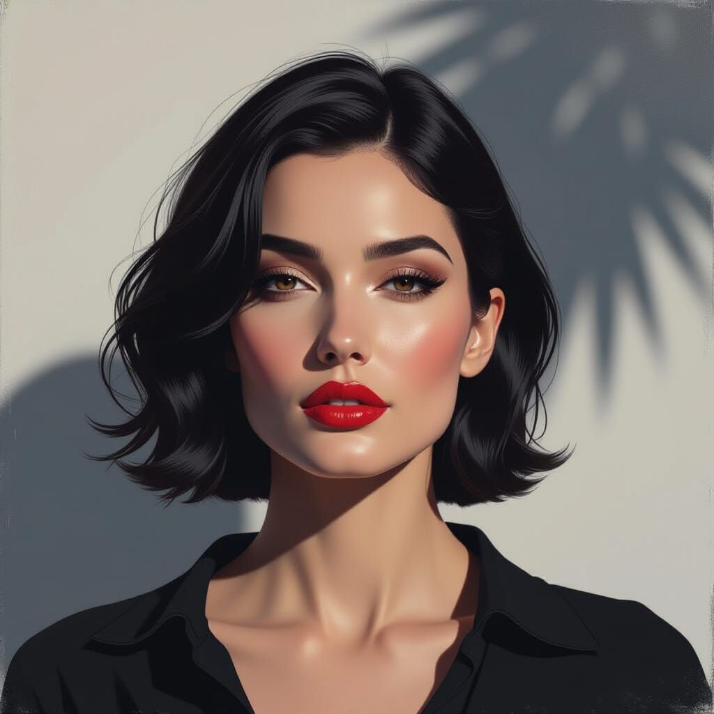 Mature Woman Portrait in Dramatic Moonlight