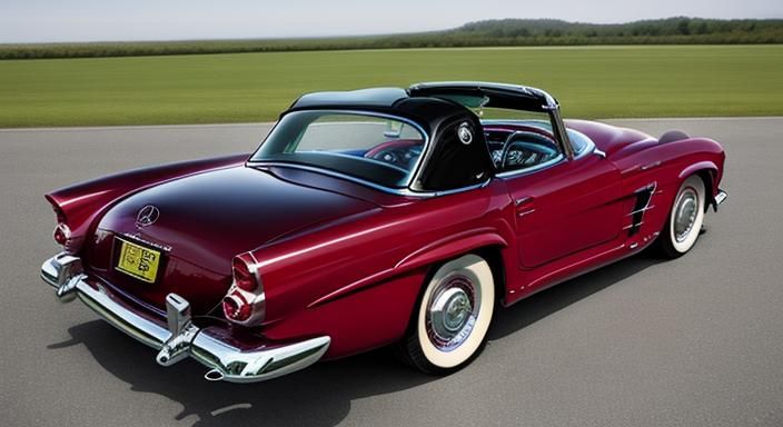 ('56 mercedes sl) crossed with ('56 thunderbird)
