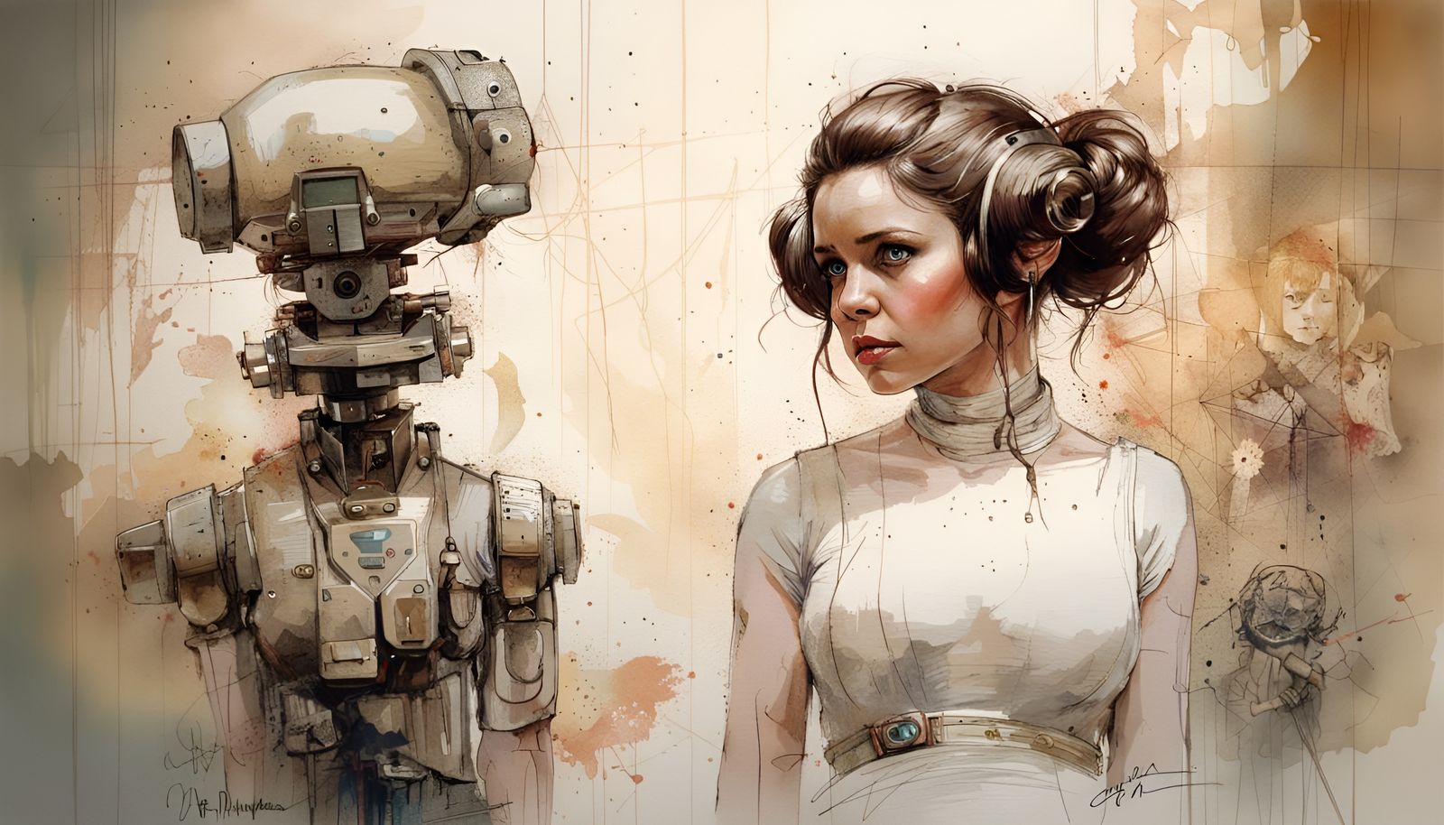 Detailed Princess Leia Portrait in Fantasy Art Style