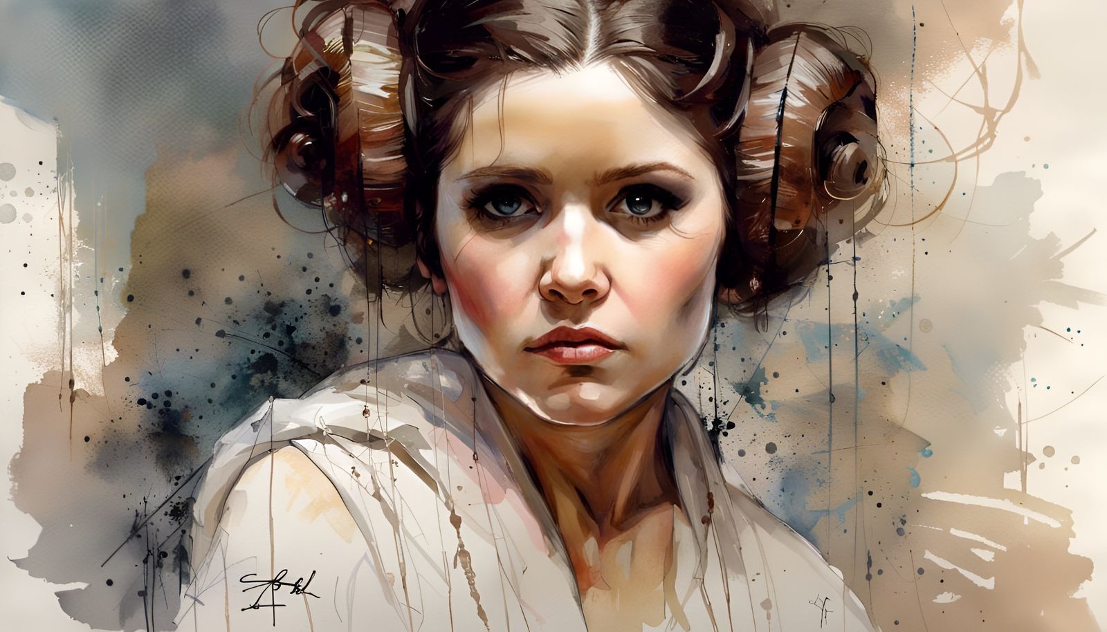 Detailed Portrait of Princess Leia in Whimsical Style