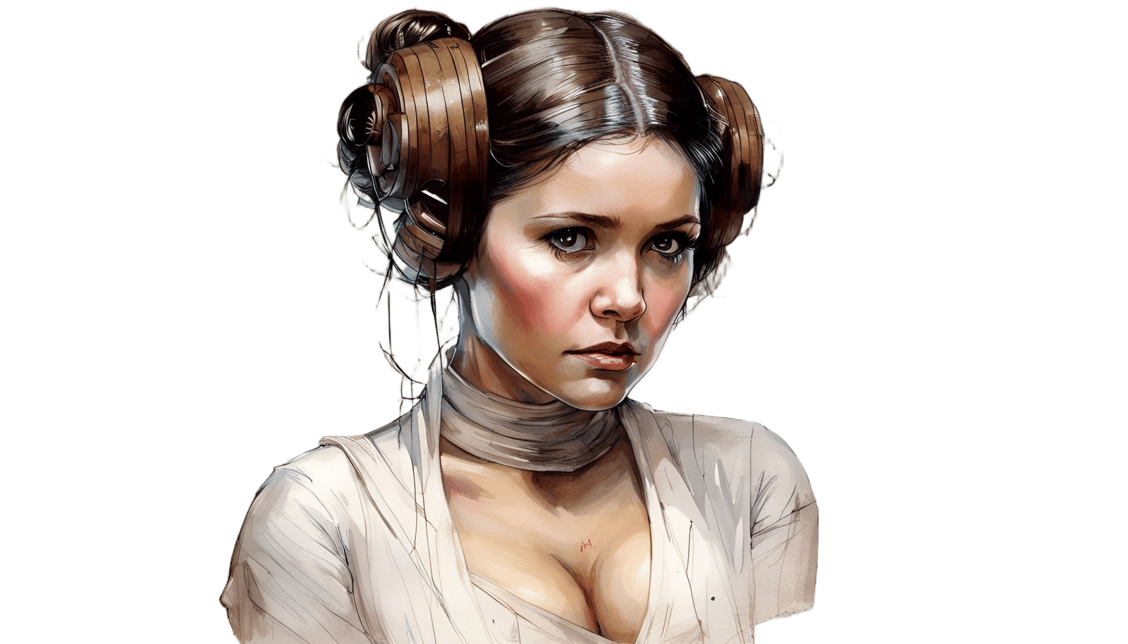 Princess Leia Portrait in Whimsical Fantasy Art
