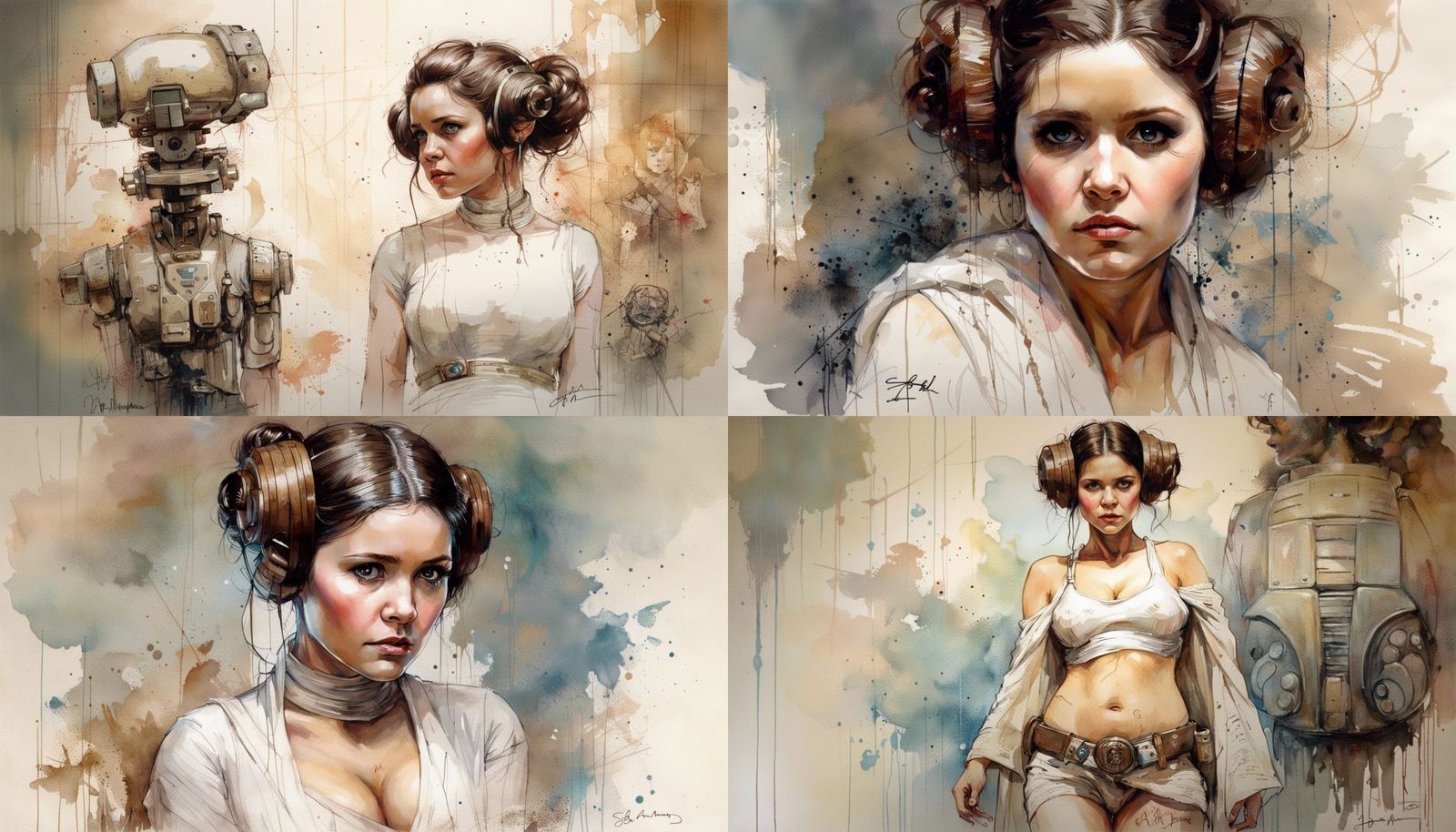 Detailed Image of Princess Leia in Fantasy Art Style