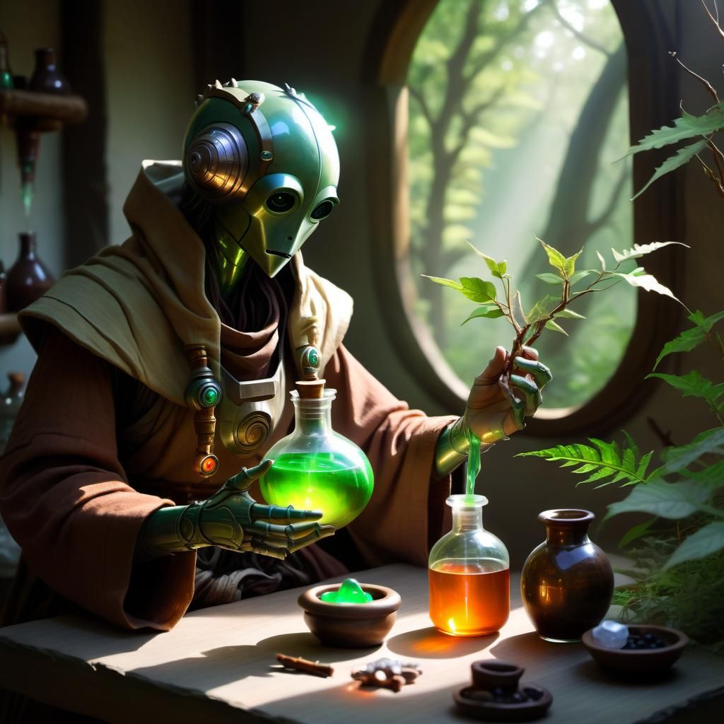Droid Druid: Healing Potion in Natural Light