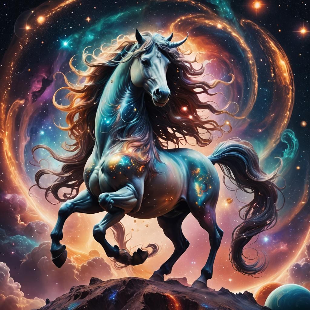 Majestic Centaur in Cosmic Surrealism