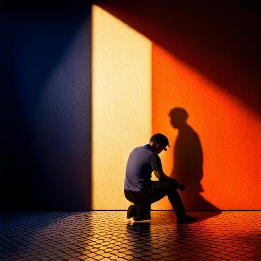 Eerie Shadow of Man in Detailed Photography