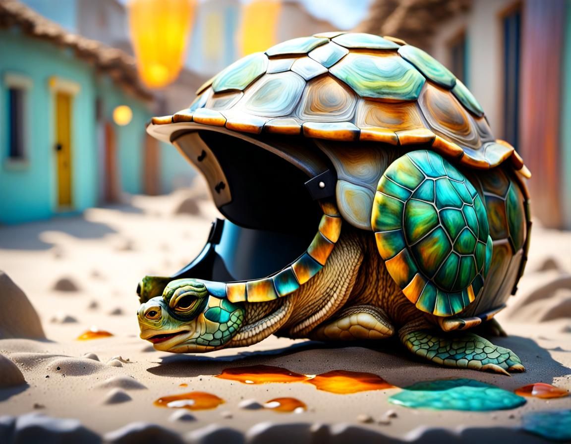 Soldier with Turtle Helmet in Tropic Fantasy