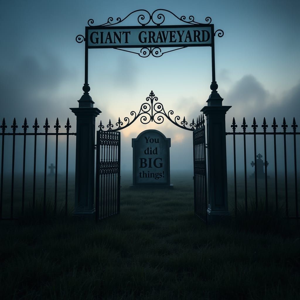 Eerie Graveyard at Dusk in Dark Romantic Style