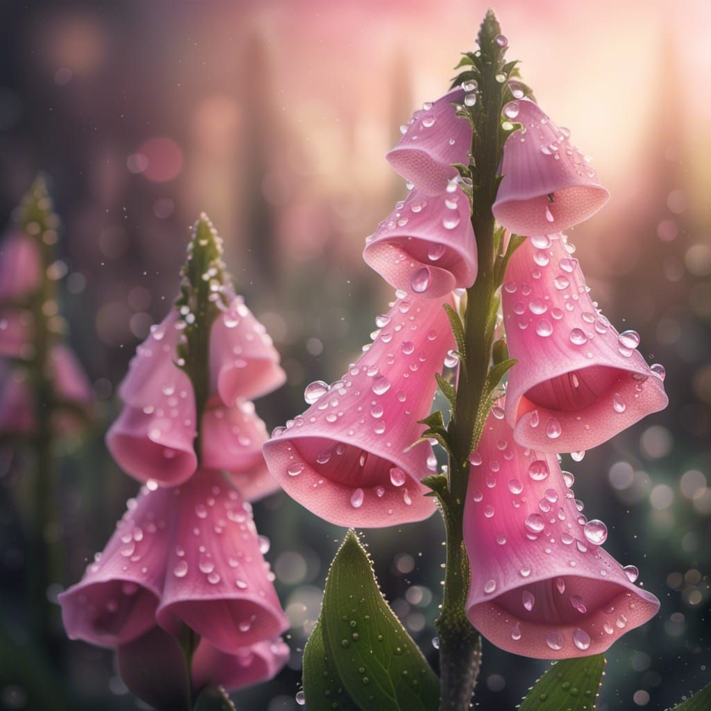 Light Pink Digitalis Flower in Morning Light
