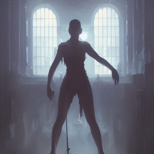 Mirror Reflection in Dark Fantasy Art Style