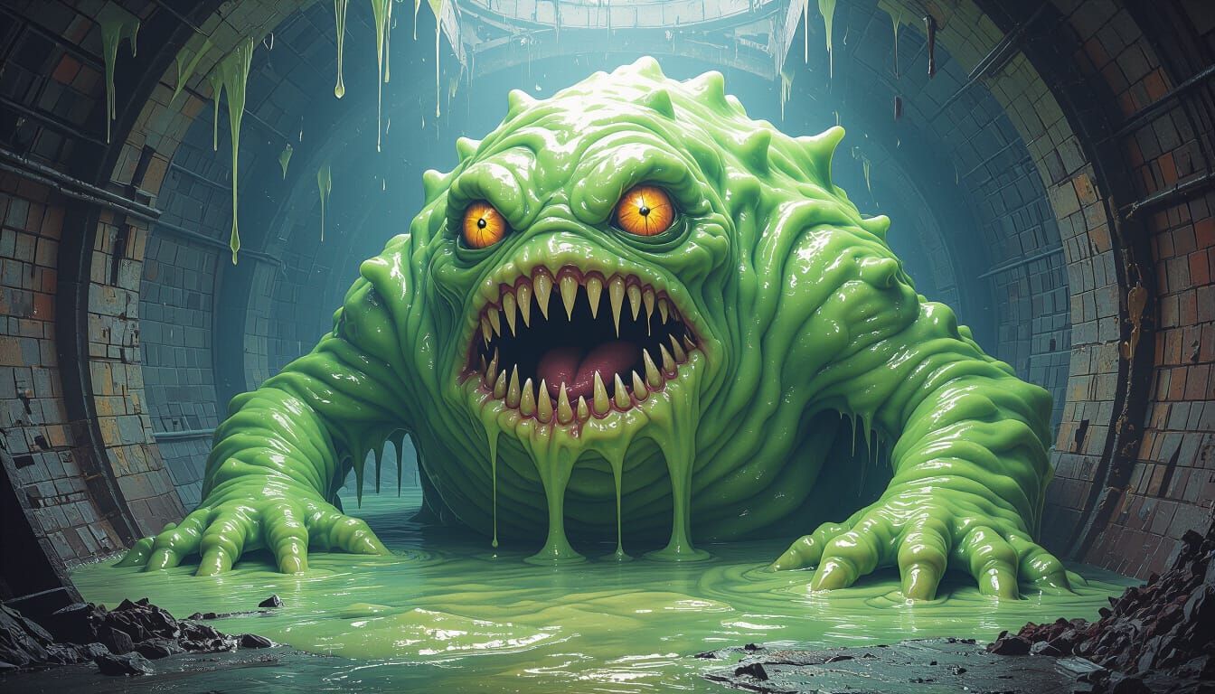 Eldritch Slime Monster In Dark Fantasy Style