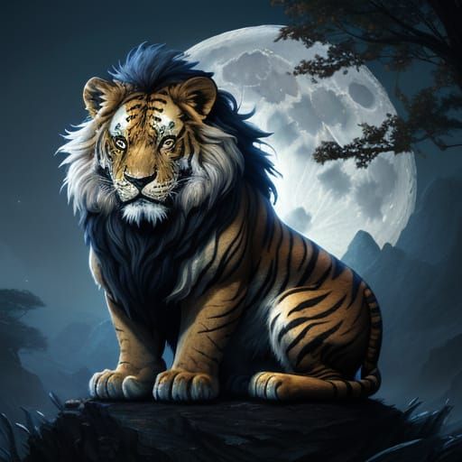 Liontiger Hybrid in Dreamlike Fantasy Concept Art